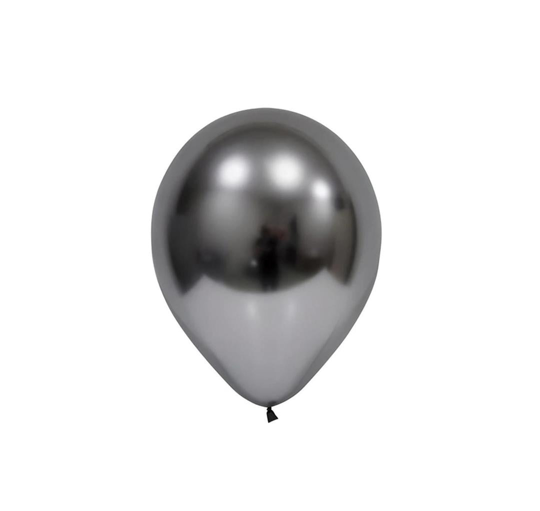 Metallic Dark Silver Balloons